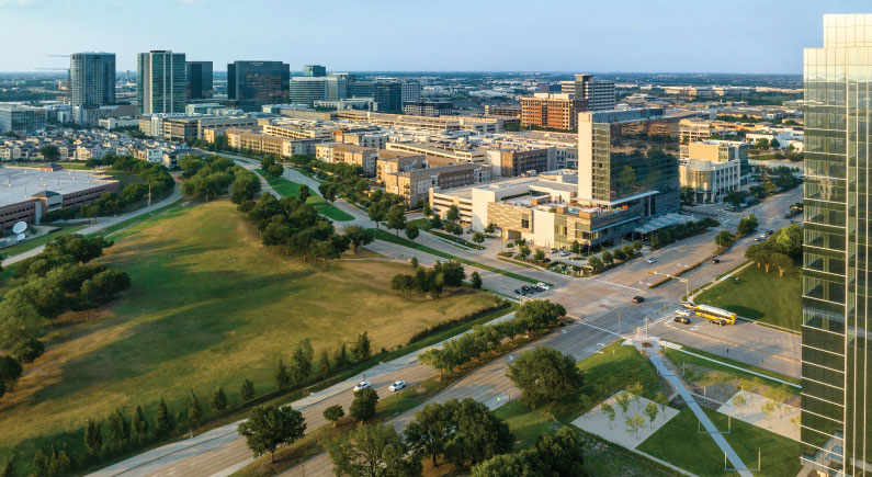 Plano Texas Legacy West corporate corridor