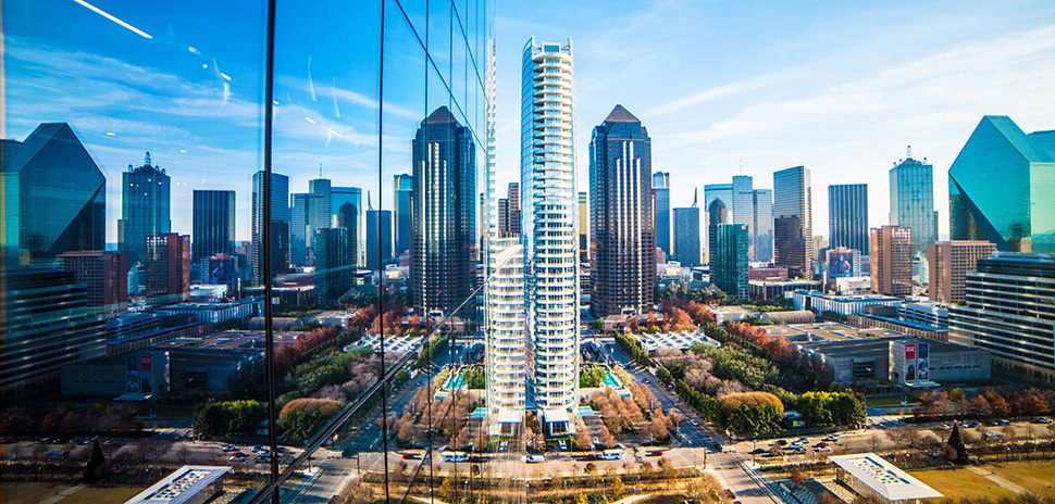 Dallas skyline with downtown towers