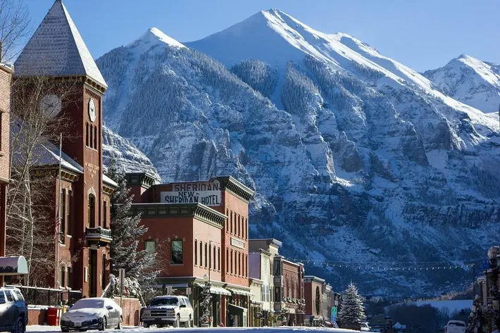 Telluride Colorado box canyon ski resort and Victorian town