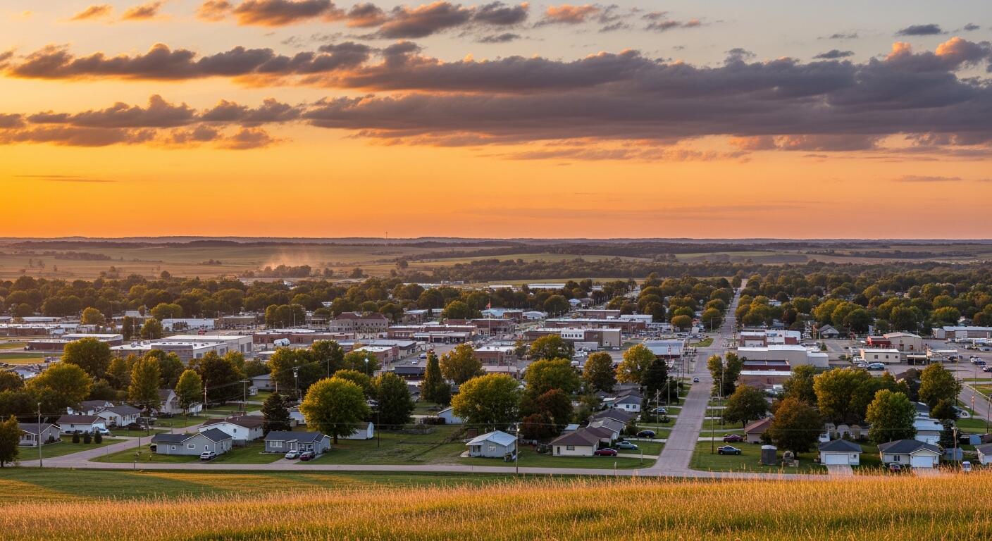 Gardner Kansas main street and surrounding Johnson County landscape