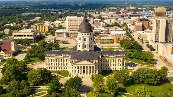 Topeka Kansas Statehouse and downtown