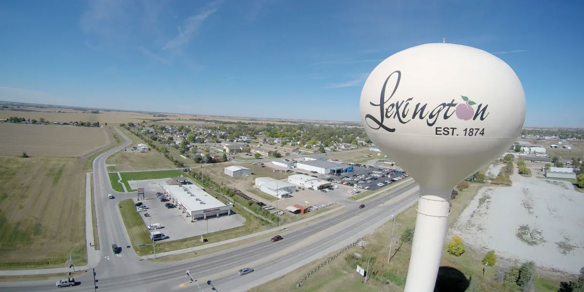 Downtown Lexington, Nebraska along the Platte River